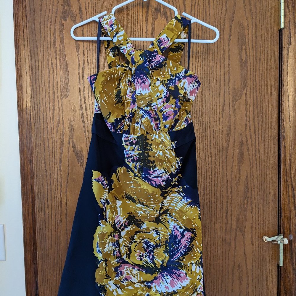 The Limited | Purple and Gold Floral Mini Dress | 2